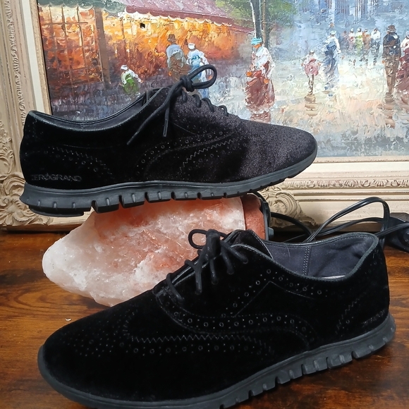 Cole Haan Shoes - Cole Haan Black Velvet Oxfords 8.5